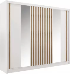 Dulap cu usi glisante alb / stejar craft 250x215 cm LADDER Sani 