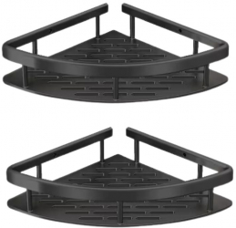 Raft de dus etajera colt pentru baie din aluminiu pentru depozitare in bucatarie organizator baie set 2 rafturi de dus 21 x 29 x 5 cm 