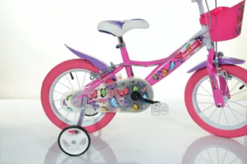 Bicicleta 14 fete roz fluturi 