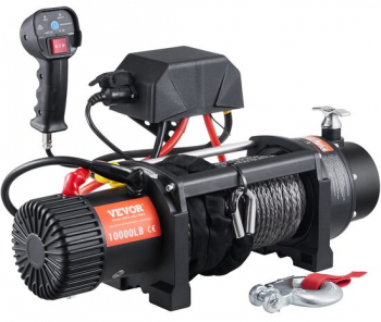 Troliu electric cu franghie sintetica 12V DC capacitate 4536 kg Lungime cablu 20 m Telecomanda WiFi IP67 