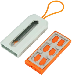 Trusa protectie carduri memorie foto pentru calatorie JJC 6xSD 12xmicroSD usoara portabila Gri 