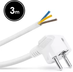 Cablu de retea montabil de 3 metri - 3 x 1 5 mm² - alb 