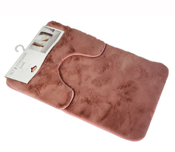 Set 2 covoare baie pufoase Casa Plastor 75x45 cm roz