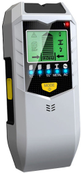 Detector 5-in-1 Scaner de Perete Localizare Cabluri Electrice Metale Lemn Profile Rigips Tevi Armatura Ecran LCD Gri 