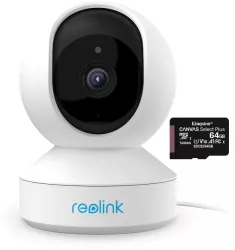 Pachet camera de supraveghere cu Card MicroSD 64 GB Reolink E1 Pro-V2 WIFI rezolutie 4MP 