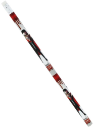 Creion cu radiera model Dracula Alb 19 cm suvenir Romania 