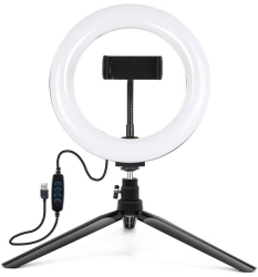 Montare Trepied Puluz Cu Inel Led De 20cm Vlogging Pkt3073b 