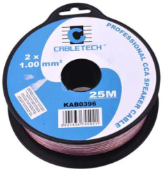 Cablu difuzor CCA 2x1.00mm transparent 25m