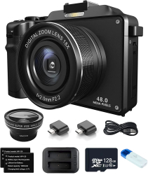 Aparat foto digital cu WiFi 4K Full HD-48.0MP 18x Digital Zoom Camere duble Autofocus filtre multiple Anti-shake Ecran 3.0 inch Lenti 