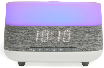 Difuzor Aromaterapie Pentru Uleiuri Esentiale Cu Ultrasunete Muzica Prin Bluetooth Lumini LED 7 Culori Ceas Alarma De Trezire Alb 