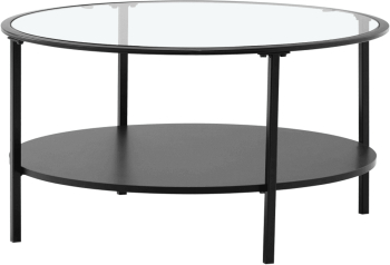 Masuta de cafea neagra / sticla / metal PARLAN Sani 