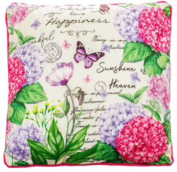 Perna Decorativa de Vara Bej Floral Fluturi 45x45cm 