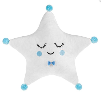 Perna Decorativa Stea Alba cu Pompon 36x36cm 
