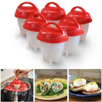 Set 6 x recipiente din silicon pentru fiert oua 