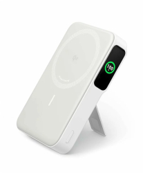 Baterie externa magnetica wireless Anker MagGo Qi2 10.000 mAh 15W USB-C Suport Pliabil Smart Display 