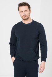 BLUZA COTON CASUAL BARBATI NAVY-M 