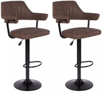 Set 2 scaune bar rotative Vintage Brown 