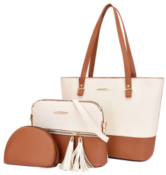 Dollcini Geanta de mana eleganta de dama Geanta Tote lux Alb/Maro 