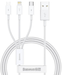 Cablu incarcare Rapida Usb La M+l+c Baseus Superior Data 3.5a 1m alb 