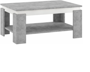 Masuta de cafea culoare beton/alba PIANI Sani 90 x 60 x 41 cm 