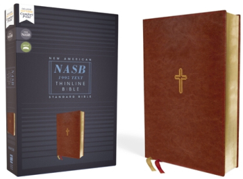 Nasb Thinline Bible Leathersoft Brown Red Letter Edition 1995 Text Comfort Print 