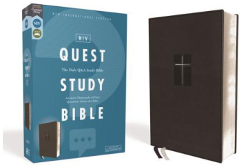 Niv Quest Study Bible Leathersoft Black Comfort Print The Only Q and A Study Bible - Christianity 