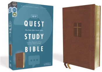 Niv Quest Study Bible Leathersoft Brown Comfort Print The Only Q and A Study Bible - Christianity 