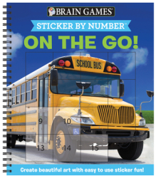 Brain Games - Sticker by Number On the Go Square Stickers Create Beautiful Art with Easy to Use St