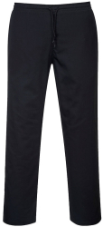 Pantaloni de bucatar cu snur finisaj impermeabil - Portwest C070 - negru XXXL 