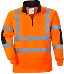 Bluza reflectorizanta in stil rugby material confortabil si durabil - Portwest B308 - portocaliu S 