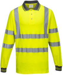 Bluza reflectorizanta subtire cu guler polo material respirabil - Portwest S271 - galben XXL 