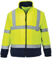 Fleece reflectorizant din tesatura anti-scamosare - Portwest F301 - galben/bleumarin S 
