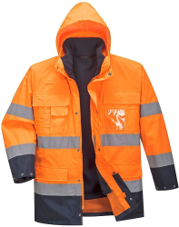 Jacheta 3-in-1 impermeabila cu captuseala detasabila din fleece - Portwest S162 - portocaliu/bleumarin XL 