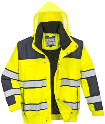 Jacheta 4-in-1 impermeabila de iarna captuseala detasabila - Portwest C466 - galben/bleumarin L 