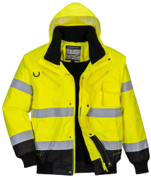Jacheta bomber 3-in-1 impermeabila de iarna - Portwest C465 - galben/negru L 