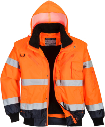 Jacheta bomber 3-in-1 impermeabila de iarna - Portwest C465 - portocaliu/bleumarin 5XL 