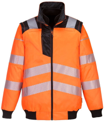 Jacheta pilot 3-in-1 captuseala fleece detasabila - Portwest PW302 - portocaliu/negru M 