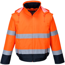 Jacheta reflectorizanta 2-in-1 impermeabila pentru iarna - Portwest C464 - portocaliu/bleumarin XL 