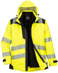 Jacheta reflectorizanta 3-in-1 impermeabila fleece detasabil - Portwest PW365 - galben/negru S 