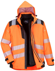 Jacheta reflectorizanta 3-in-1 impermeabila fleece detasabil - Portwest PW365 - portocaliu/negru XXL 