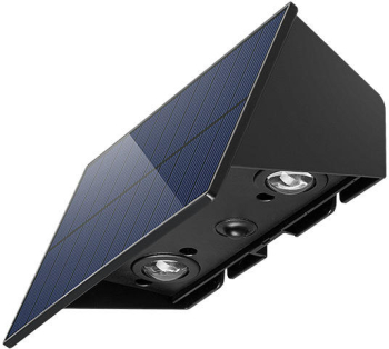 Lampa Solara cu 2 LEDURI PuterniceRezistenta Umiditate Lumina LED Sus si Jos Luminozitate Ridicata 43LM Timp de lucru 7-10h Senzor Lumina 