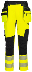 Pantaloni de lucru reflectorizanti croiala slim fit cusaturi triple - Portwest DX454 - galben/negru 60 44 inch 