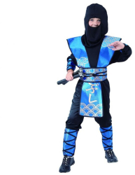 Costum carnaval Blue Ninja pentru copii 5- 6 ani 110/ 120 cm