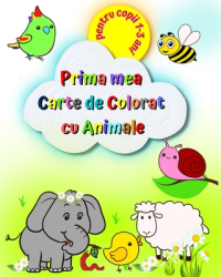 Prima mea Carte de Colorat cu Animale pentru copii 1-3 ani Imagini mari 537 i simple elefant leu 