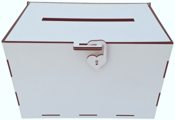 Cutie dar pentru nunta sau botez Lemn alba 30x20x20cm 