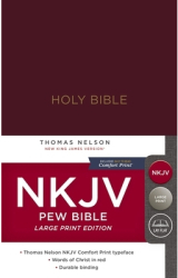 NKJV Pew Bible Large Print Hardcover Burgundy Red Letter Edition - Thomas Nelson Author 