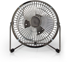 Mini ventilator din metal Nedis diametru 15 cm alimentat prin USB gri gun metal 