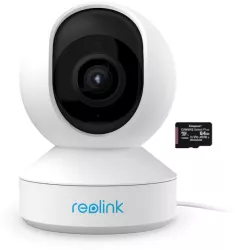 Pachet camera de supraveghere cu Card MicroSD 64 GB Reolink E1 Zoom V2 cu WIFI rezolutie 5MP Super HD 