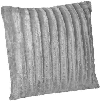 Perna Decorativa din Imitatie de Blana Gri cu Dungi 60x60cm 