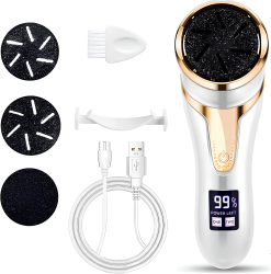 Pila Electrica pentru Talpi si Calcaie Indepartare piele moarta calus bataturi cu Aspirare Reziduri IPX 7 Alb 